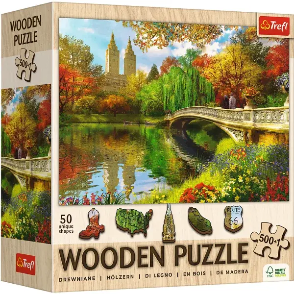 Trefl Dřevěné puzzle 501 - Central Park, Manhattan