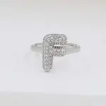 Brass Micro Pave Clear Cubic Zirconia Cuff Rings