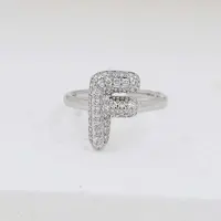 Brass Micro Pave Clear Cubic Zirconia Cuff Rings