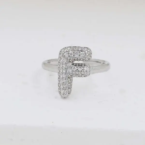 Brass Micro Pave Clear Cubic Zirconia Cuff Rings