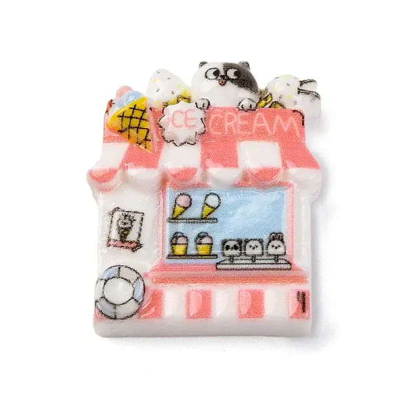 Ice Cream Cart Opaque Resin Store Decoden Cabochons