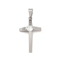 304 Stainless Steel Micro Pave Cubic Zirconia Charms