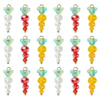 30Pcs 3 Styles Glass Pendants