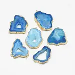 Natural Druzy Agate Slices Pendants