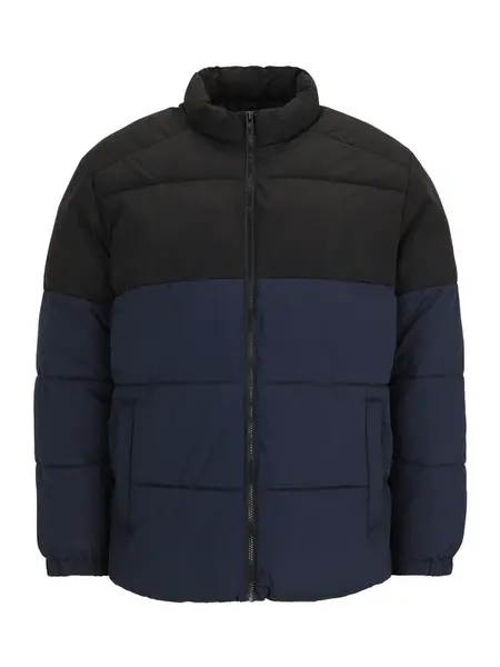 Jack & Jones Plus Zimná bunda 'JJPMAZE'  tmavomodrá / čierna
