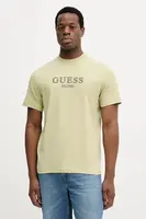 Bavlněné tričko Guess pánské, zelená barva, s aplikací, M5BI09 K8FQ4