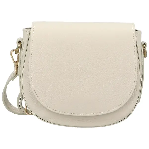 Dámska kožená crossbody kabelka krémová - Delami Vera Pelle Olli