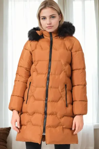 Z9760 DEWBERRY WOMEN'S COAT-TAN