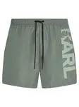 Karl Lagerfeld Plavecké šortky  tmavosivá / svetlozelená