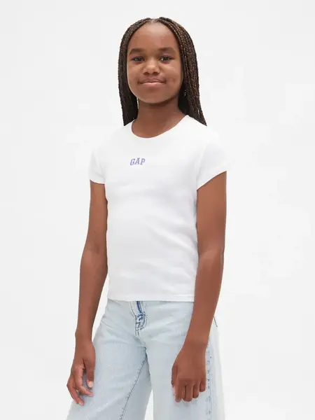 GAP Children's Ribbed T-Shirt with Logo - Girls