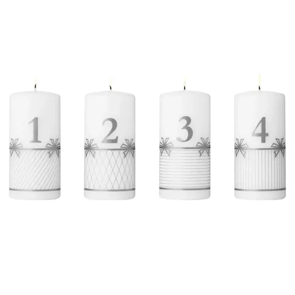 Adventní svíčky 2025 stříbrné, 4ks - Georg Jensen