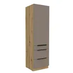 Vysoká potravinová skříňka Aria 60 DKS-210 3S 1F - Premium Box Barva korpusu: Dub artisan, Barva dvířek: TA - Sandgrau AFM