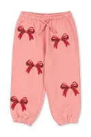Dětské tepláky Konges Sløjd LOU BOW SWEAT PANTS OCS růžová barva, KS104342