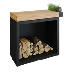 Pevný pracovní stůl OFYR Butcher Block Storage 90 Black Teak Wood