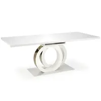 Stůl Galardo 90x160 mdf - bílá/zlatý