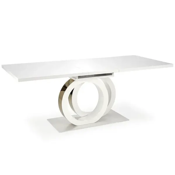 Stůl Galardo 90x160 mdf - bílá/zlatý