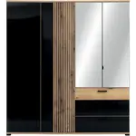 Šatní skříň 4d Aris As11 dub evoke/černá