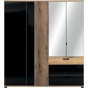 Šatní skříň 4d Aris As11 dub evoke/černá