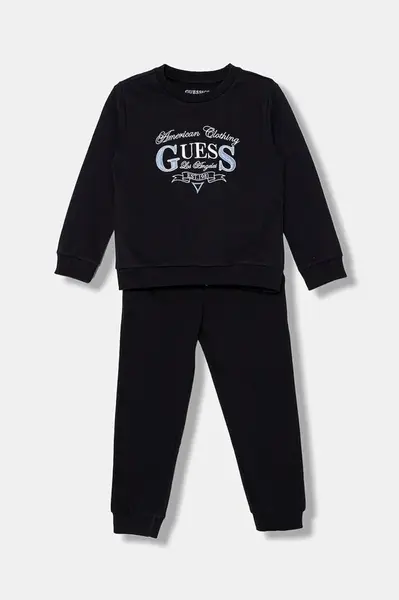 Dětská bavlněná tepláková souprava Guess tmavomodrá barva, N5YG14 KA6R0