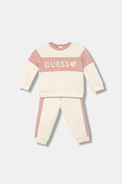 Bavlněná tepláková souprava pro miminka Guess růžová barva, A5BG11 KAV34