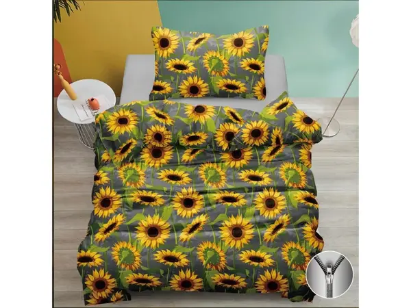 Bavlnené obliečky SUNFLOWER sivé Rozmer obliečky: 70 x 90 cm | 140 x 200 cm