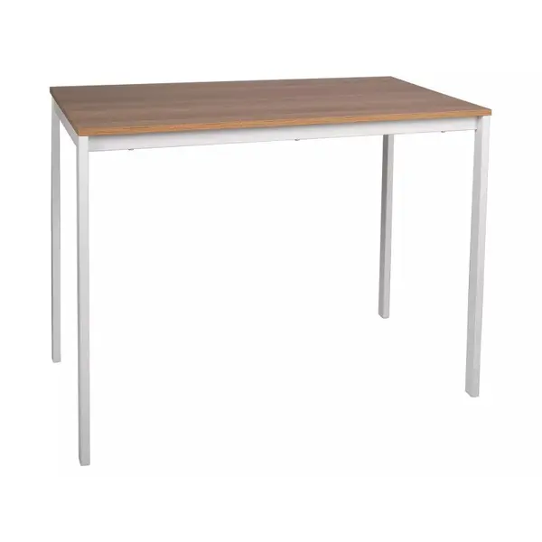 Biely jedálenský stôl RAMOD 100x60 cm, dekor dub