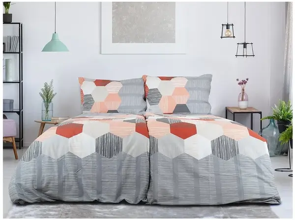 Povlečení z Renforcé bavlny HONEY COMB šedé Rozměr povlečení: 70 x 90 cm | 140 x 200 cm