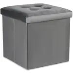 Šedý skládací taburet ZAREX VELVET L