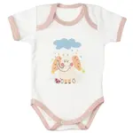 mbaby Bavlněné body s krátkým rukávem, Slůně, bílo/béžové, vel. 86