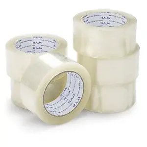 6 x Tichá lepicí PP páska 48mm, návin 66m, průmyslová, průhledná, tloušťka 60µm | RAJA