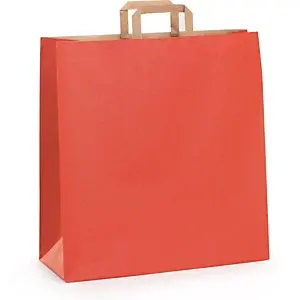 100 x Tmavé kraftové tašky červené 450x480x170 mm | RAJA