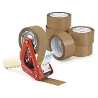 36 x Lepicí PVC páska 48mm, návin 66m, hnědá, tloušťka 53µm + 1 odvíječ pásky | RAJA