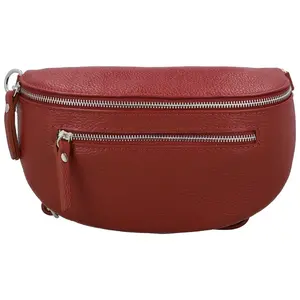 Dámská kožená ledvinka červená - Delami Vera Pelle Lila