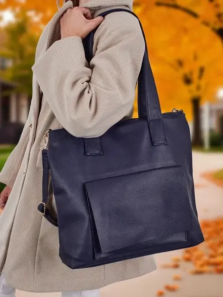 Resti Large Women's Faux Leather Shopper Bag Moon Whisper