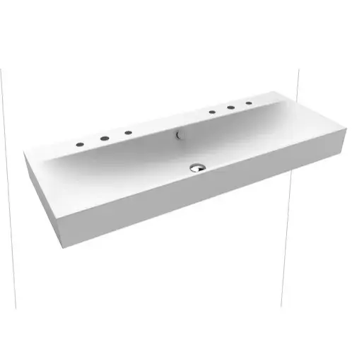 Kaldewei Silenio umývadlo 3046 120x46 cm alpská biela tri otvory pre batériu 904506053001
