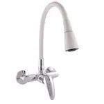 RAV SLEZÁK Sázava drezová batéria so silikónovým ramienkom 100 mm sivá / chróm sa502.0/13s SA502.013S