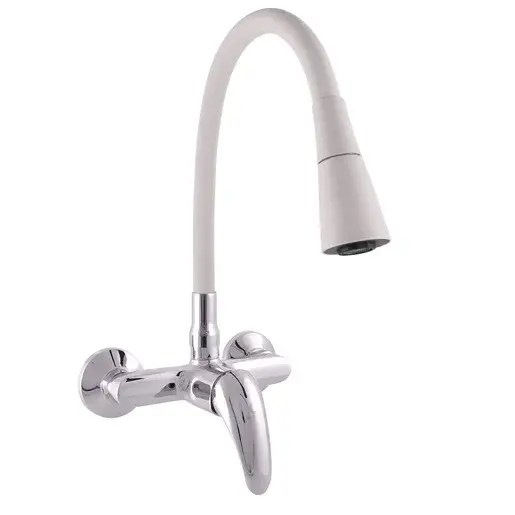 RAV SLEZÁK Sázava drezová batéria so silikónovým ramienkom 100 mm sivá / chróm sa502.0/13s SA502.013S