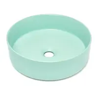 Umývadlo na dosku SAT Mood 36x36 cm mátová matná bez otvoru pre batériu, bez prepadu SATM3636LMGM