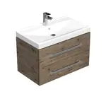 Kúpeľňová skrinka s umývadlom SAT Cube Way 80x53x46 cm dub Wellington mat CUBE46802DWVER