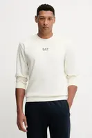 Bavlněná mikina EA7 Emporio Armani pánská, černá barva, hladká, PJVRZ.8NPM30