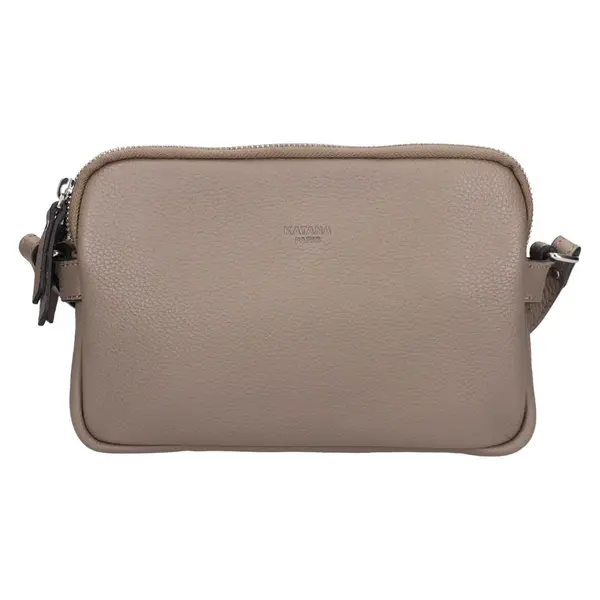 Kožená dámska crosbody kabelka Katana Francia - tmavo béžová