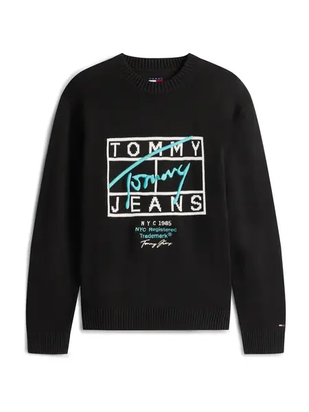Tommy Jeans Sveter  mätová / čierna / biela