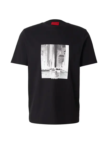 HUGO Tričko 'Deyss'  sivá / svetlosivá / čierna