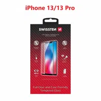 Tvrzené sklo Swissten Full Glue, Color Frame, Case Friendly pro Apple iPhone 13/13 Pro, černá