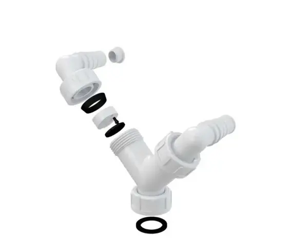 Alcadrain Příslušenství - Dvojité kolínko G1"se zpětnou klapkou P148Z