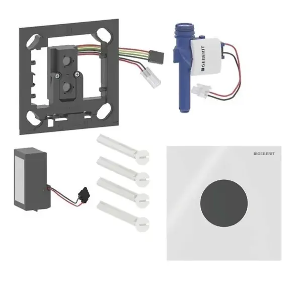 Geberit - Elektronické ovládání splachování pisoárů typ 40, síťové napájení, Bluetooth, sklo/bílá 116.024.SI.1