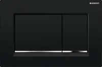 Geberit Sigma20 - Ovládací tlačítko splachování, černá/chrom 115.883.KM.1