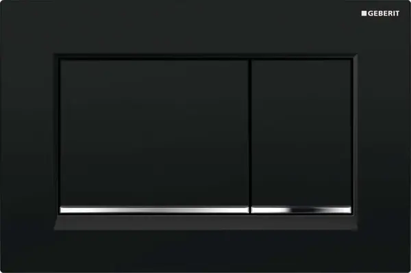 Geberit Sigma20 - Ovládací tlačítko splachování, černá/chrom 115.883.KM.1