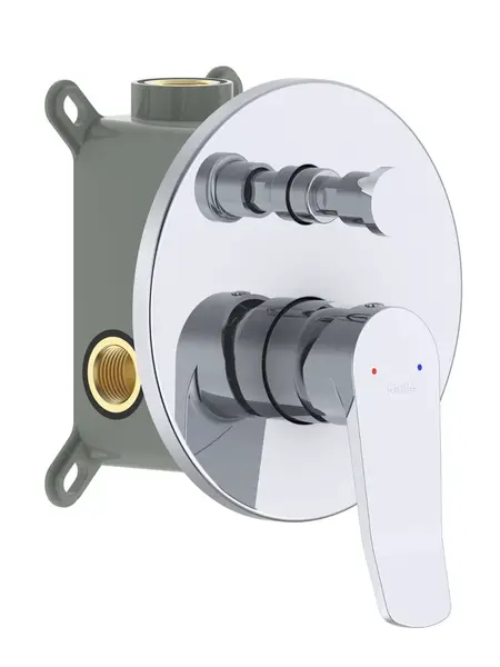 kielle Nefia - Baterie pod omítku pro 2 spotřebiče, s tělesem, chrom 10327200