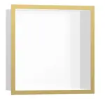 Hansgrohe XtraStoris Individual - Výklenek do stěny s designovým rámem, 30x30x10 cm, matná bílá/leštěný vzhled zlata 56099990